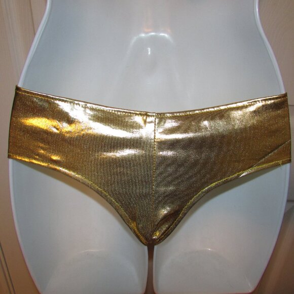 Gold Metallic Booty Short Bikini - NEW - Picture 7 of 9
